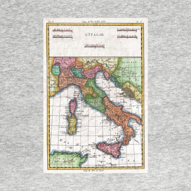 Vintage Map of Italy (1780) by Bravuramedia